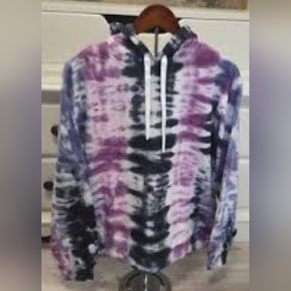 Dance & Marvel Tie-Dye Hoodie in Purple and Black Size M NWT